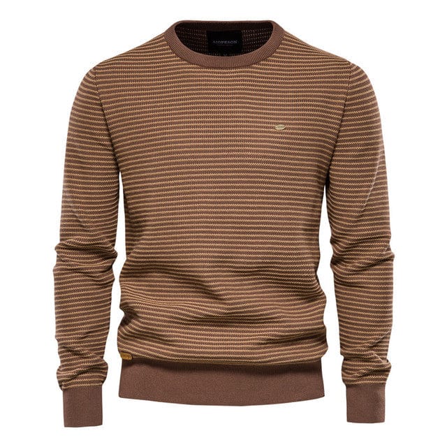 Sweater Brown / L Menno - Gesplitste Katoenen Heren Trui Mykozo