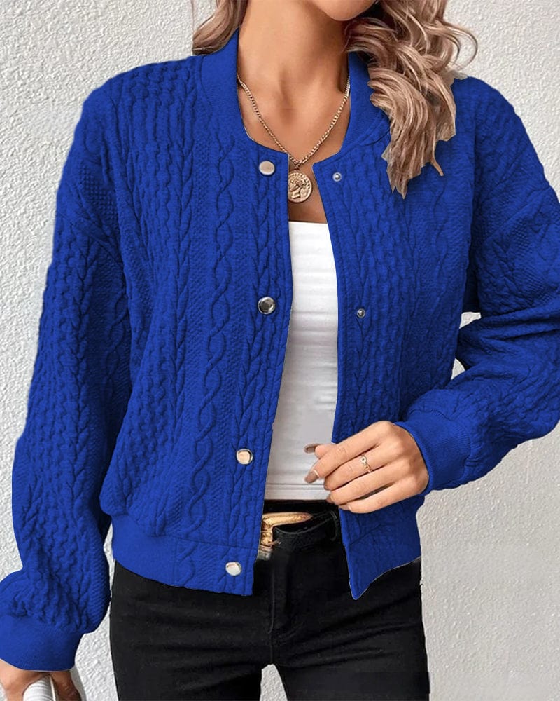 Trui Blauw / S Mila | Comfy Damesvest met knopen Mykozo