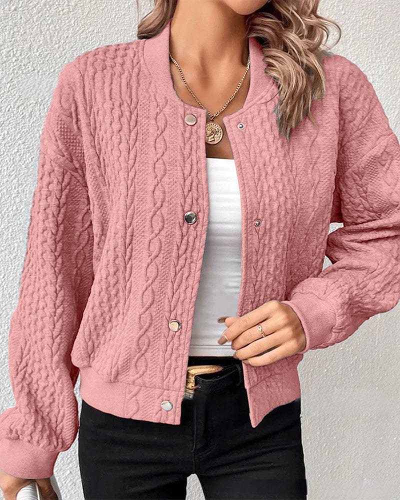 Trui Roze / S Mila | Comfy Damesvest met knopen Mykozo