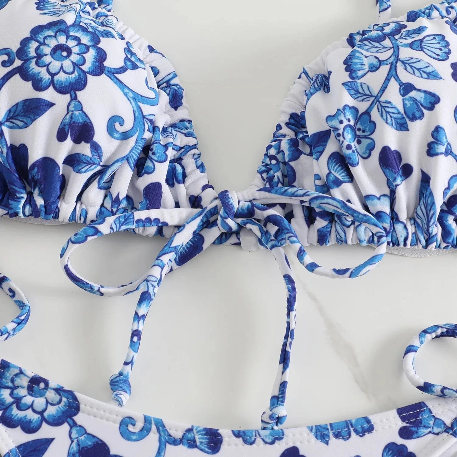 131 Flora - Bikini Bloemen Blauw/WIt Mykozo