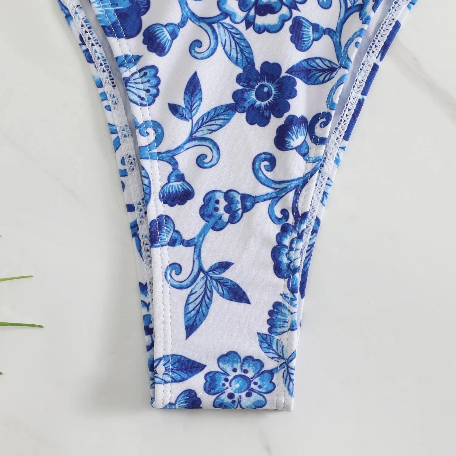 131 Flora - Bikini Bloemen Blauw/WIt Mykozo