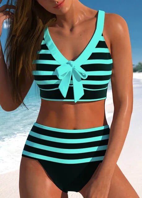 677 Aqua / XS Cara® | Stijlvolle gestreepte bikini Mykozo