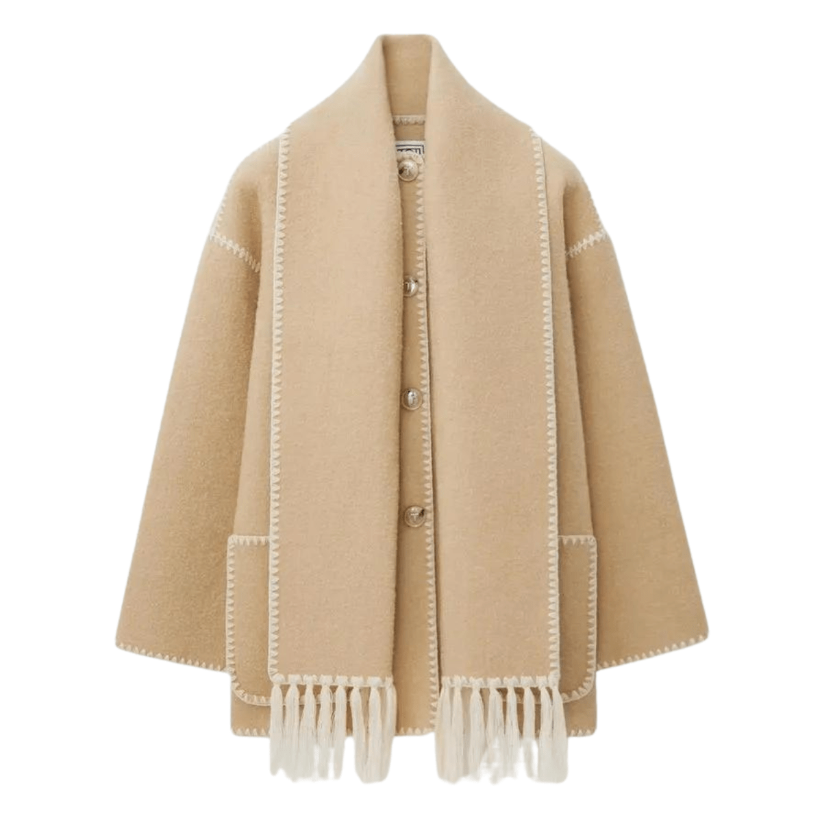 Beige / S Isabella Winterjas met Sjaal Mykozo