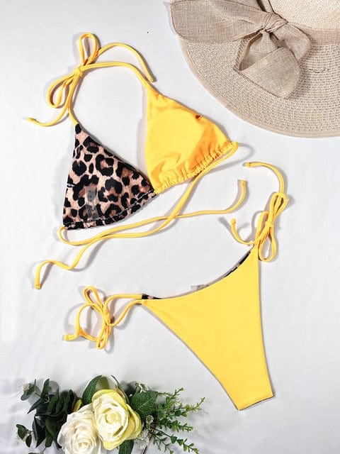 Bikini Yellow / S Savannah - Ellolace Luipaard 2-Delig Bikiniset Mykozo