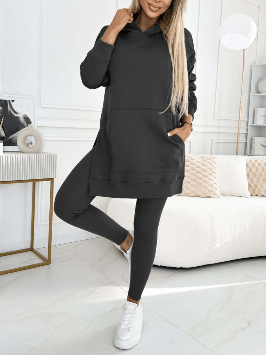 Grijs / S Nivienne | Elegante hoodie en legging set Mykozo