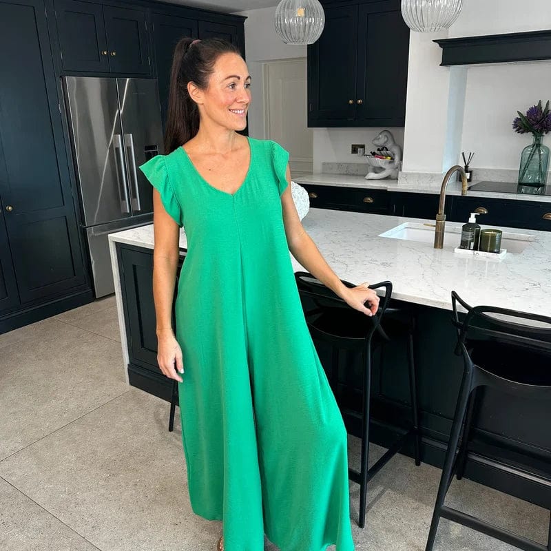 Groen / S Jasmyn | Comfy Mouwen minder zomer jumpsuit Mykozo