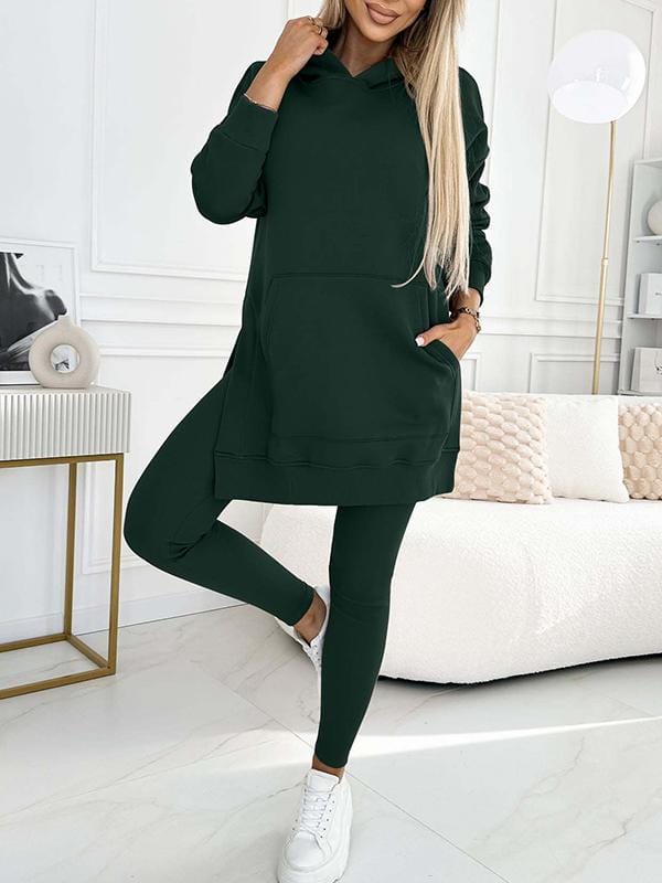 Groen / S Nivienne | Elegante hoodie en legging set Mykozo