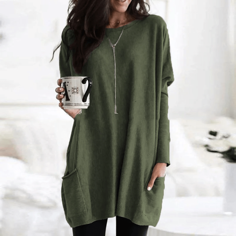 Groen / S Perline | Comfy Trui met lange mouwen Mykozo