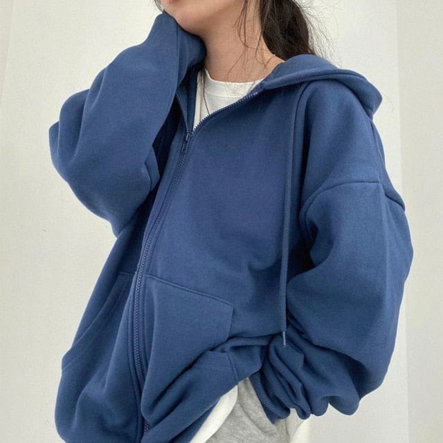 Hoodie Blue / S Hana - Trendy Harajuku Hoodie voor Dames Mykozo