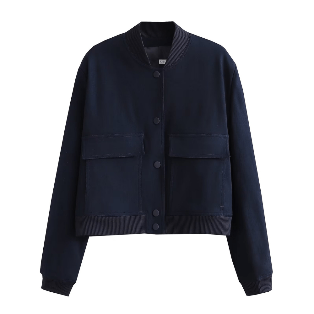 Navy Blauw / S Mazumi - Bomber Jacket Mykozo