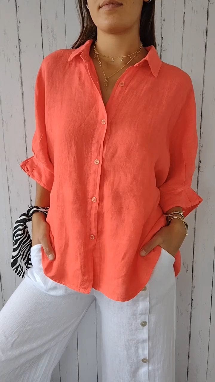 Oranje / S Vera | Comfortabel Zomers Shirt Mykozo