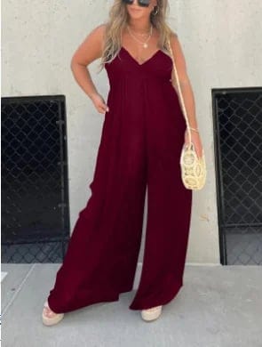 Rood / S Jorinde | Elegante Jumpsuit met V-hals Mykozo