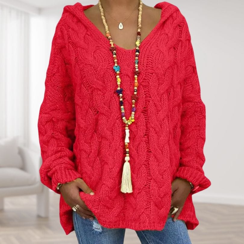 Rood / S Quinta | Comfy Warme gebreide trui Mykozo