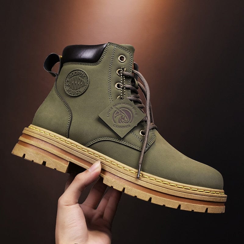 Schoenen groen / 39 Stijlvolle Warmte - Heren Leren High Top Laarzen Mykozo