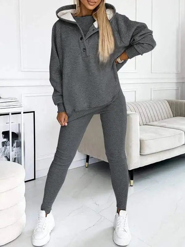 Sets Donker Grijs / Trui + Broek / S Maylin | Elegante Knusse Sweatshirts met capuchon Mykozo