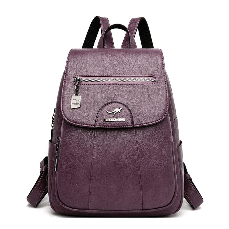 Tas Purple Sofia - Luxe Leren Dames Rugtas Mykozo