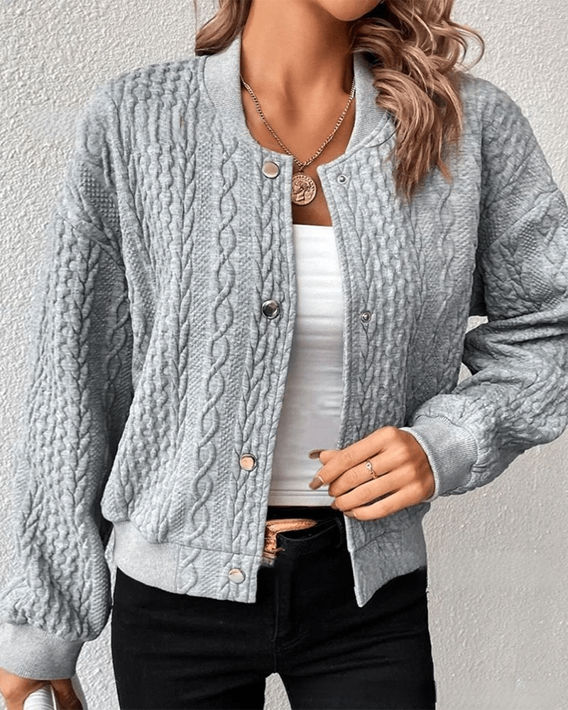 Trui Grijs / S Mila | Comfy Damesvest met knopen Mykozo