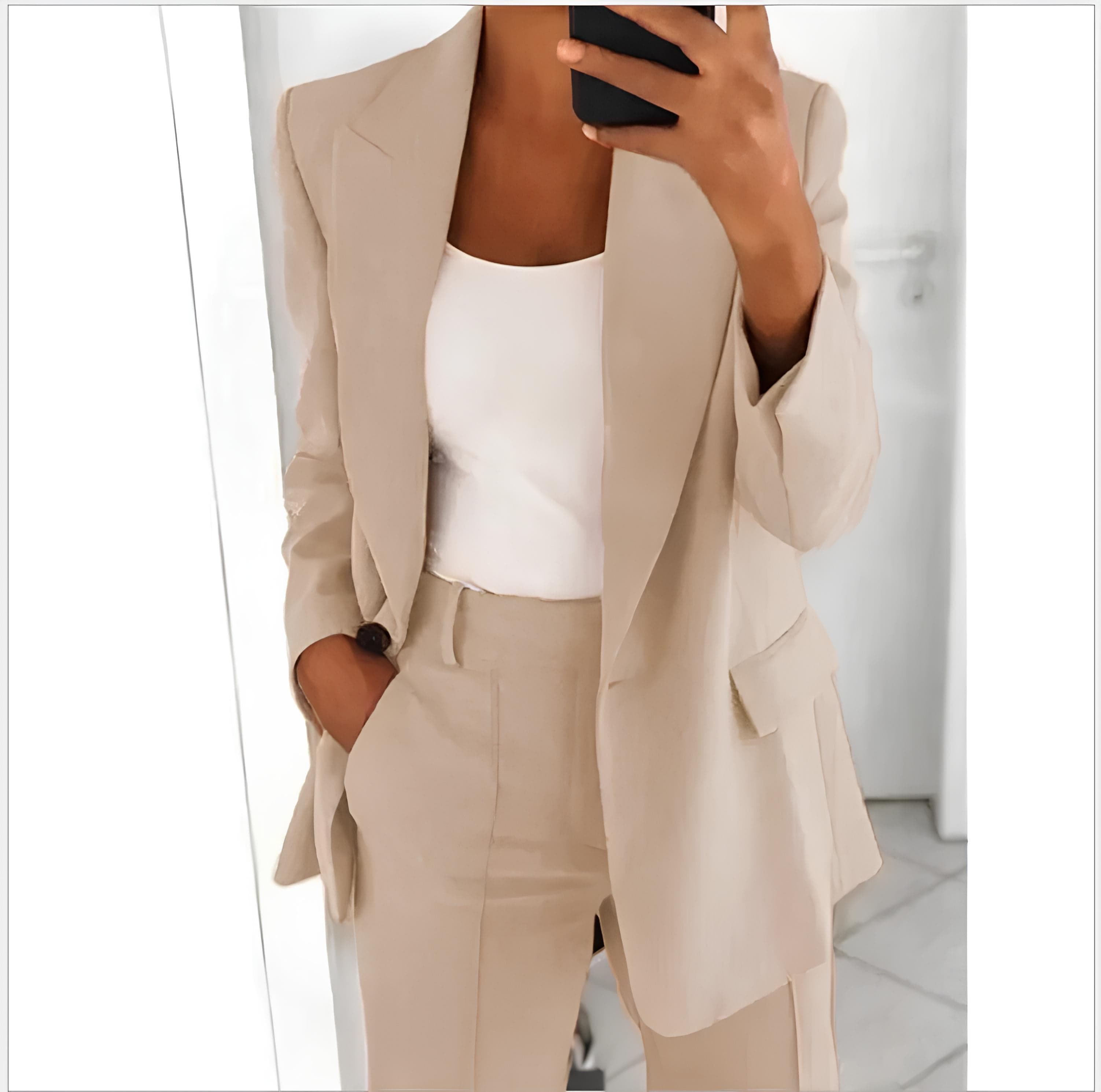 Women's Suit Beige / S Ursula | Elegante Dames Pakken Set Mykozo