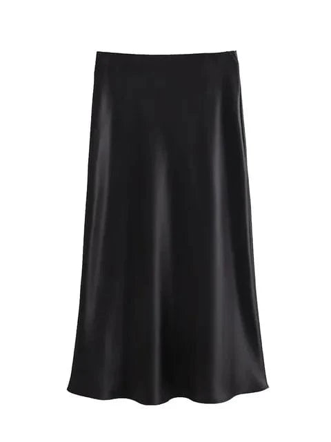 Season Skirt MYLIE™ - Elegante Satijnen Maxi Rok Mykozo