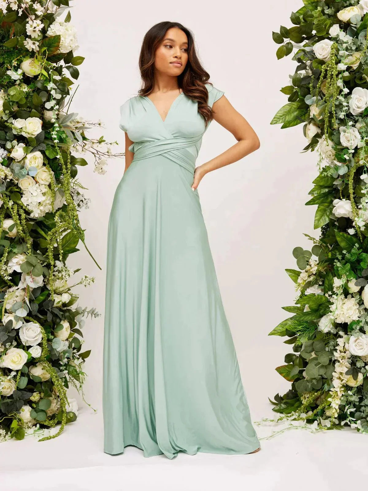 Dress Turquoise groen / S Nicole - Elegante Satin Jurk Mykozo