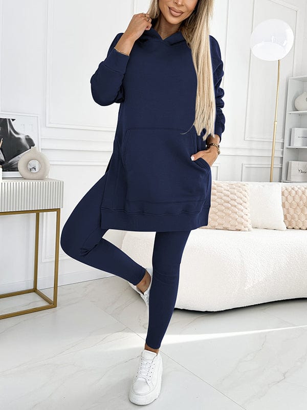 Marine Blauw / S Nivienne | Elegante hoodie en legging set Mykozo