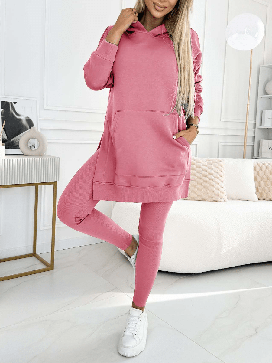 Roze / S Nivienne | Elegante hoodie en legging set Mykozo