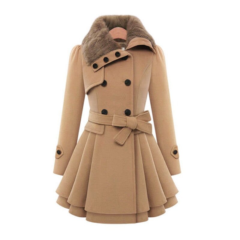 Beige / S Nova™ - Stijlvolle Dames Winterjas Mykozo