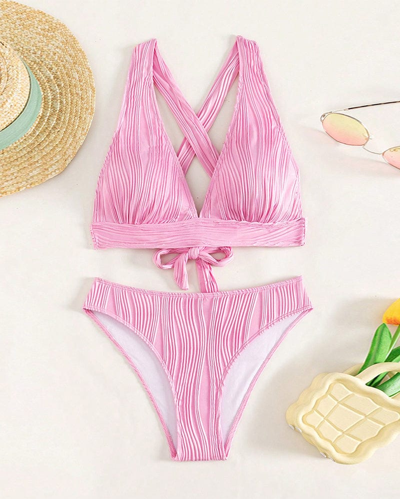 Swimsuits Olivia® | Effen, sexy bikini met een diepe V-halslijn Mykozo