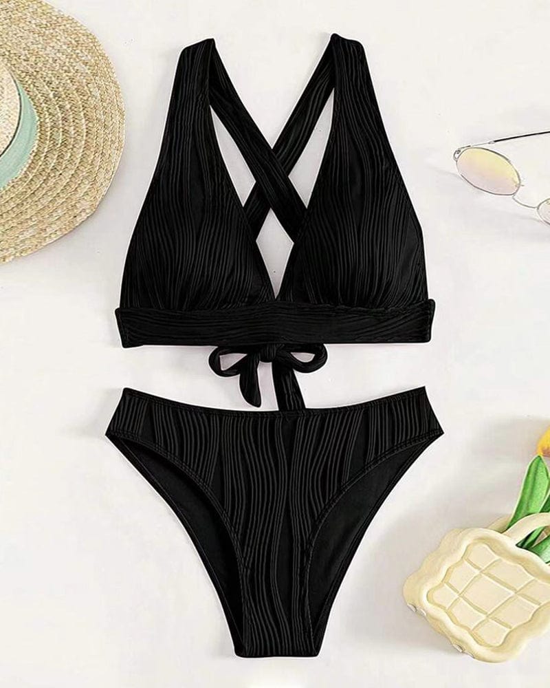 Swimsuits Olivia® | Effen, sexy bikini met een diepe V-halslijn Mykozo