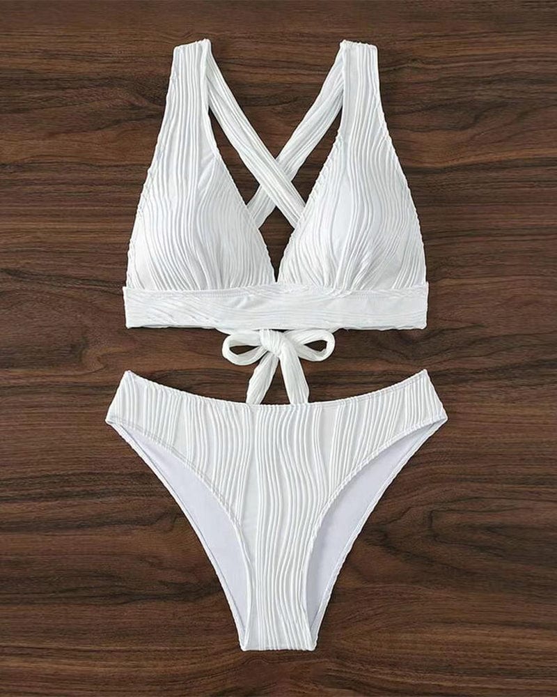 Swimsuits Olivia® | Effen, sexy bikini met een diepe V-halslijn Mykozo