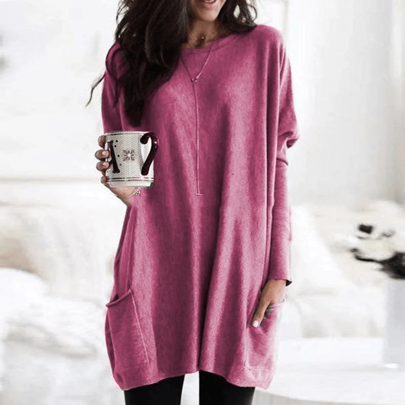 Donker Roze / S Perline | Comfy Trui met lange mouwen Mykozo