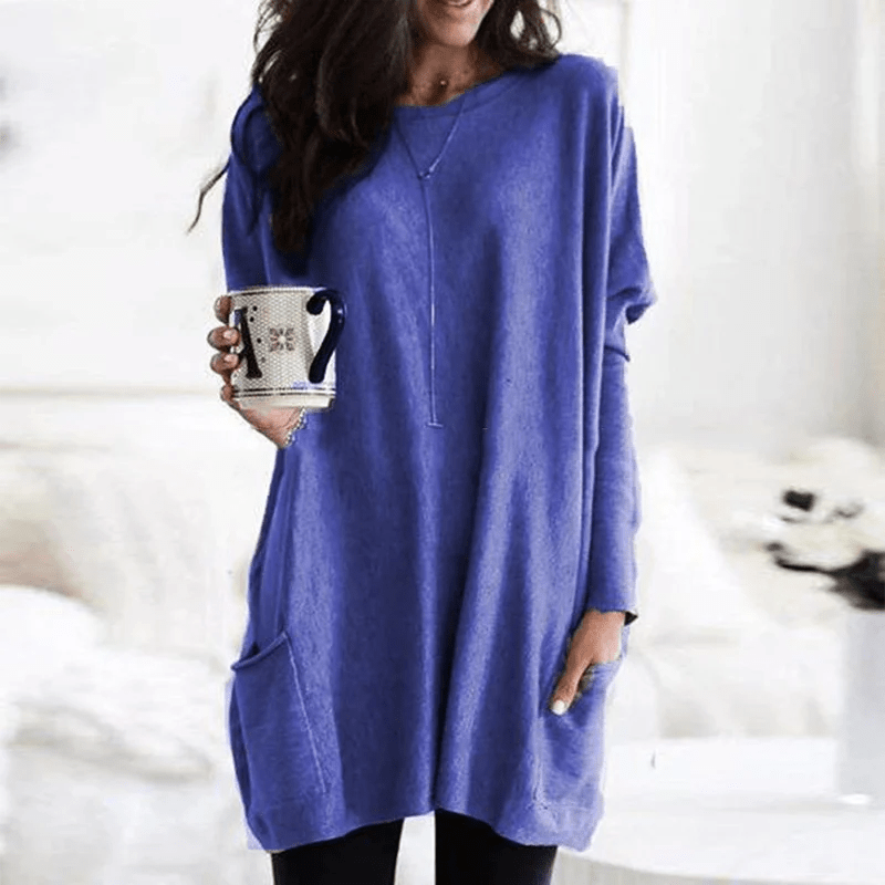 Blauw / S Perline | Comfy Trui met lange mouwen Mykozo