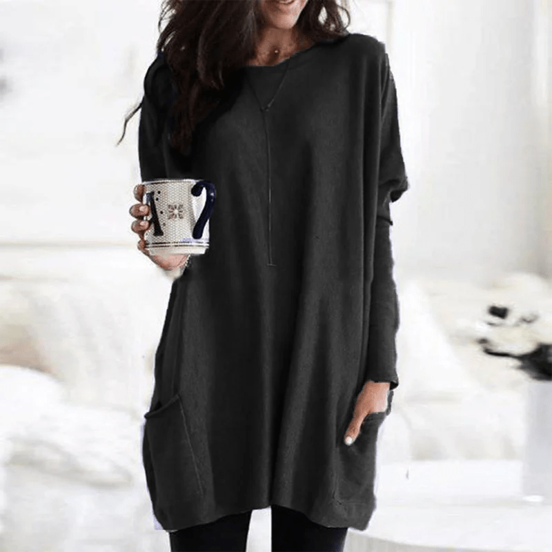 Zwart / S Perline | Comfy Trui met lange mouwen Mykozo