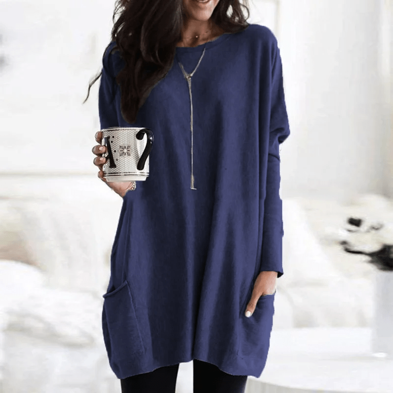 Marine Blauw / S Perline | Comfy Trui met lange mouwen Mykozo