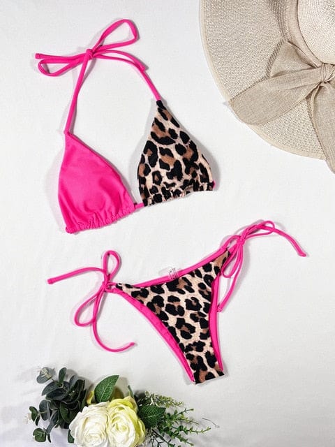 Bikini Pink / S Savannah - Ellolace Luipaard 2-Delig Bikiniset Mykozo