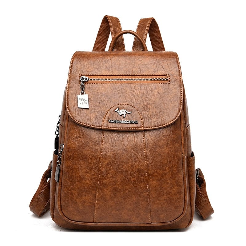 Tas Brown Sofia - Luxe Leren Dames Rugtas Mykozo