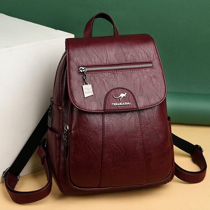 Tas Wine red Sofia - Luxe Leren Dames Rugtas Mykozo