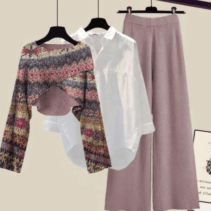 Three piece set Tindra | Comfy Set met roze print Mykozo