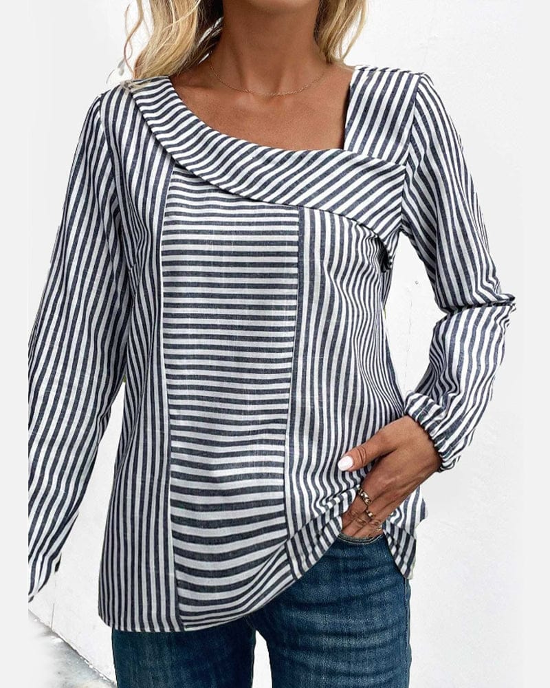 Blouses & Shirts S Wylene | Comfy Blauw gevoerde top Mykozo