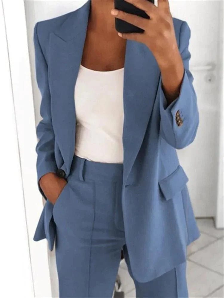 Women's Suit Licht Blauw / S Xyra | Elegante Dames Pakken Set Mykozo