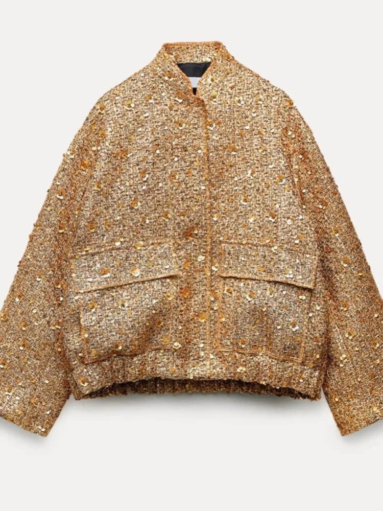 Goud / S ZAYALA™ - Glitter Bomber Jacket Mykozo